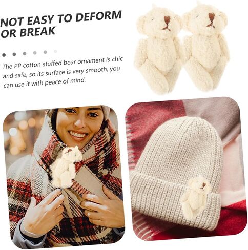5PCS Mini DIY Bear Doll Accessories 6cm Soft Velvet Hat Scarf and Gloves for Stuffed Animal Crafts for Boys and Girls Creative Projects in Saudi Arabia