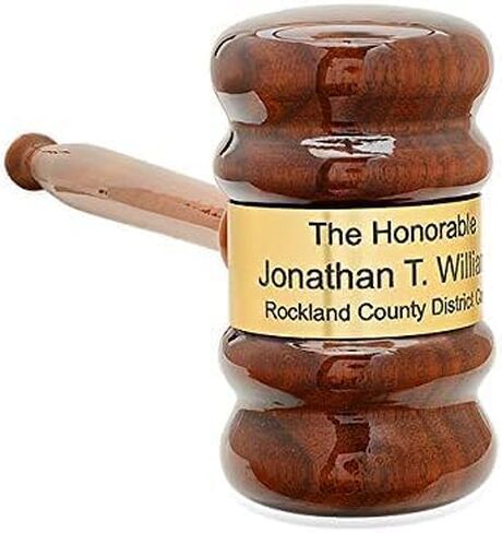 Executive Gift Shoppe | Personalized Walnut Gavel and Block Set in Hinged Wood Box with Custom Engraving in Saudi Arabia