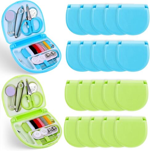 20 Pack Mini Travel Sewing Kit, Portable Sewing Tool Kits, Beginner Emergency Sewing Repair Kit with Threads Scissors Hand Sewing Needles, Plastic Sewing Kit, DIY Sewing Supplies (Blue, Green) in Saudi Arabia
