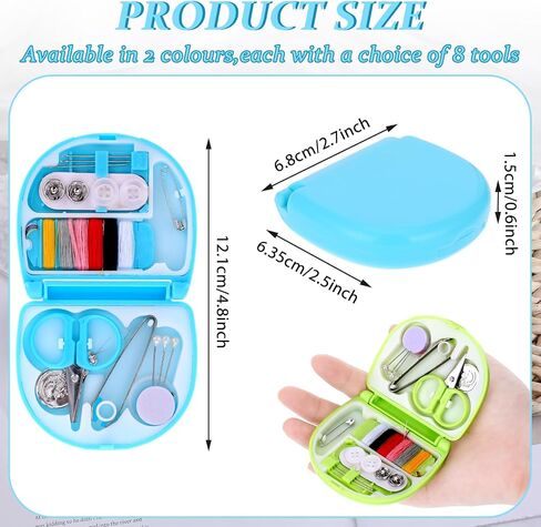 20 Pack Mini Travel Sewing Kit, Portable Sewing Tool Kits, Beginner Emergency Sewing Repair Kit with Threads Scissors Hand Sewing Needles, Plastic Sewing Kit, DIY Sewing Supplies (Blue, Green) in Saudi Arabia
