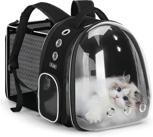 Lekereise Cat Bubble Backpack Carrier - حقيبة الظهر القابلة للتوسيع الكبيرة للمساحة للكلاب الصغيرة التي تصل إلى 18 رطلاً ، حاملة حيوانات أليفة شفافة للسفر والمشي والمشي والخارجية والرمادي in Kuwait