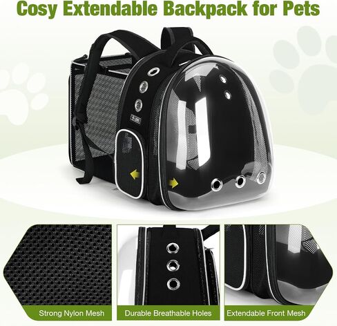 Lekereise Cat Bubble Backpack Carrier - حقيبة الظهر القابلة للتوسيع الكبيرة للمساحة للكلاب الصغيرة التي تصل إلى 18 رطلاً ، حاملة حيوانات أليفة شفافة للسفر والمشي والمشي والخارجية والرمادي in Kuwait