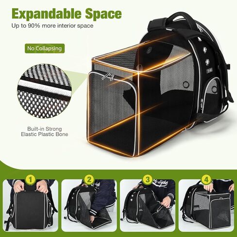 Lekereise Cat Bubble Backpack Carrier - حقيبة الظهر القابلة للتوسيع الكبيرة للمساحة للكلاب الصغيرة التي تصل إلى 18 رطلاً ، حاملة حيوانات أليفة شفافة للسفر والمشي والمشي والخارجية والرمادي in Kuwait