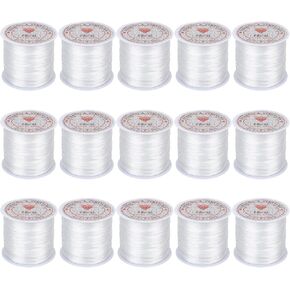 15 Rolls Elastic String for Bracelets Making,Stretchy Bracelet String Bead String Elastic Nylon Cord for Necklaces,Clay Beads,Pony Beads and Jewelry Making in Saudi Arabia