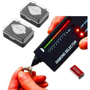 High Accuracy Diamond Tester and 2pc 30X Magnifying Glasses Professional Jeweler’Stool Kit Combo，for Novice and Expert - Diamond Selector 9V Battery Included(Diamond Testers) in Kuwait