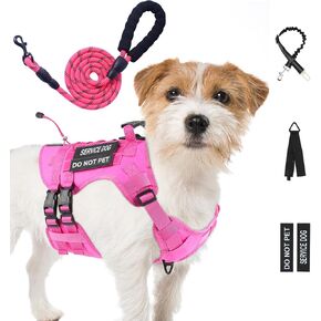 No Pull Tactical Dog Harness for Large Dogs, Escape Proof Molle Dog Vest Harness and Leash Set, Adjustable Military Service Dog Harness with Handle for Medium Large Dogs(Green, M) in Kuwait