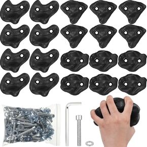 Soulchen 20 Pcs Rock Climbing Holds for Climber 3 Shapes Extra Large Rock Climbing Stones Wall Grips with Wrench, Screw for Indoor and Outdoor Playground Backyard Park Play Set Back to School Gift in Kuwait