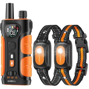 طوق صدمة الكلب Slopehill ، طوق تدريب الكلاب على بعد 4200 قدم مع جهاز عن بعد ، IPX8 مقاوم للماء مع الصفير ، الاهتزاز ، الصدمة ، الضوء الوامض ، لا نموذج صدمة ، طوق صدمة كهربائية للكلاب ، الأخضر 2pcs in Kuwait