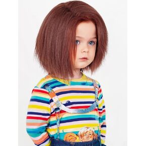 Kids Brown Creepy Doll Killer Costume Wig Red Brown Synthetic Hair for Child Girls Boys Toddler Halloween Party in Kuwait
