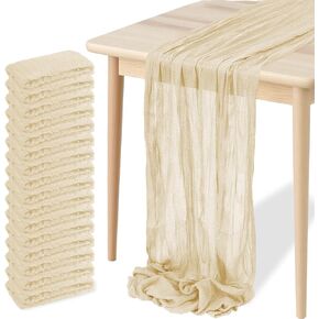 16 Pack Cheesecloth Table Runners 20" x 120", Boho Gauze Table Decor for Wedding, Bridal Shower, Birthday Party, Long Romantic Runner(Terracotta) in Saudi Arabia