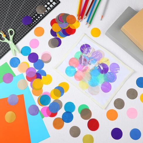 Amsoingspark 7200 PCS نزيف ورق الأنسجة 2 بوصة ورقة نزيف مائية للفن الأنسجة الرطبة لمشاريع DIY Scrapborting بطاقات ، 20 لونًا متنوعًا (جولة) in Saudi Arabia