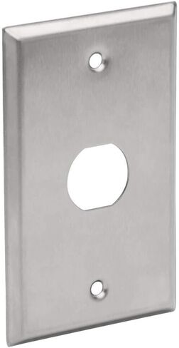 Tripp Lite RJ45 Bulkhead Wall Plate, 1 Cutout, Industrial, Metal - Stainless Steel, IP44, Single Gang, TAA (N206-FP01-IND) in Saudi Arabia