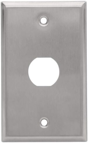 Tripp Lite RJ45 Bulkhead Wall Plate, 1 Cutout, Industrial, Metal - Stainless Steel, IP44, Single Gang, TAA (N206-FP01-IND) in Saudi Arabia