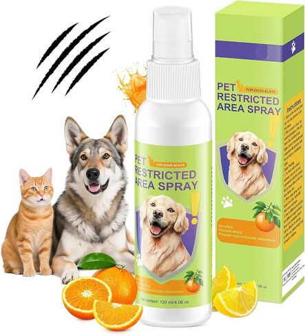 Pet Deterrent Spray - Stops Cat & Dog Peeing, Chewing, Scratching, Natural Citrus & Lemon Formula, Safe, Stain-Free Pee Corrector for Furniture, Shoes Indoor & Outdoor Training (4oz) in Saudi Arabia