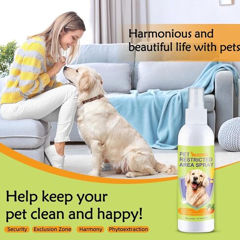 Pet Deterrent Spray - Stops Cat & Dog Peeing, Chewing, Scratching, Natural Citrus & Lemon Formula, Safe, Stain-Free Pee Corrector for Furniture, Shoes Indoor & Outdoor Training (4oz) in Saudi Arabia