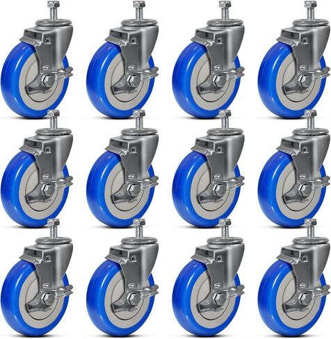 عجلات عربة التسوق البديلة مقاس 5 بوصات من NINOSO، مجموعة عجلات جذعية من البولي يوريثين مكونة من 4 عجلات بسعة تحميل العربة 1400 رطل إجمالي in Kuwait