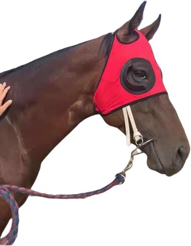 Adjustable Horse Fly Masks - Focus Aid for Racing & Training,Super Comfort Stretchy Equestrian Eye mask Large Eye Space with UV Protection Soft on Skin with Breathability (Black) in Saudi Arabia