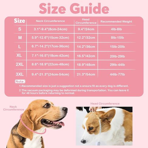 IDOMIK Dog Recovery Collar, Waterproof Soft Dog Cone After Surgery, Comfy Protective Elizabethan Collar Alternative for Dogs Cats, Adjustable Pet Neck Donut Cone Anti-Licking Biting Wounds,Pink,M in Saudi Arabia