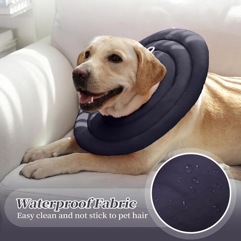 IDOMIK Dog Recovery Collar, Waterproof Soft Dog Cone After Surgery, Comfy Protective Elizabethan Collar Alternative for Dogs Cats, Adjustable Pet Neck Donut Cone Anti-Licking Biting Wounds,Pink,M in Saudi Arabia
