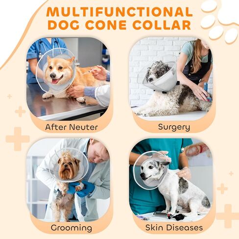 طوق مخروط الكلب الناعم للكلاب الصغيرة المتوسطة الكبيرة ، مخروطات قابلة للتعديل للكلاب للتوقف عن لعق ، طوق الانتعاش بعد الجراحة لمنع لعق البديل في مخروط الكلاب (S (الرقبة: 11.5 "-13.2") in Kuwait