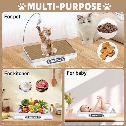 مقياس PET متعدد الوظائف MAX 66 رطل CAT Dog مقياس مع شاشة LCD وشاشة HOLD/TARE لجرى القطط تشمل ألعاب الخدش واللوازم الصحية in Saudi Arabia