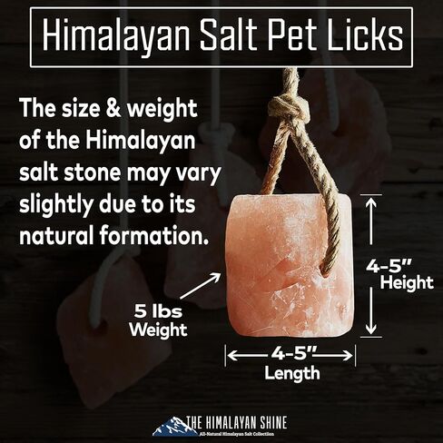 Himalayan Pink Salt Lick Block | Pack of 1 | 5.5lbs Each Lick Block | Lick Salt Block on Rope | Best to use for Horse, Sheep, Deer & Livestock Animals | Deer Attractant for Hunting in Saudi Arabia