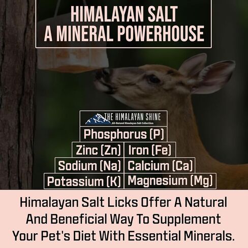 Himalayan Pink Salt Lick Block | Pack of 1 | 5.5lbs Each Lick Block | Lick Salt Block on Rope | Best to use for Horse, Sheep, Deer & Livestock Animals | Deer Attractant for Hunting in Saudi Arabia