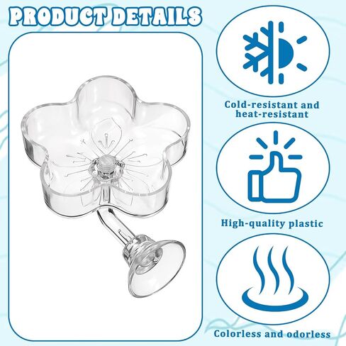 Aquarium Shrimp Feeding Dish, Shrimp/Small Fish Feeders for Aquariums Fish Feeding Dish Clear Fishes Tank Feeder Fishes Food Tray Container with Suction Cup Shrimp Tank Accessories (Sakura Shaped) in Saudi Arabia