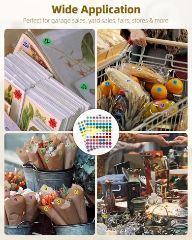 ملصقات بيع مرآب UniClife 22 ، ملصقات أسعار البيع ، 1760 PCS ، ملصقات سعر 3/4 "قابلة للإزالة ، ملصقات تسعير مسبقًا مسبقًا لتجارة التجزئة لأسواق السلع المستعملة والمعارض in Kuwait