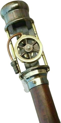 طراز محرك البخار النحاسي العتيق ، قصب المشي Steampunk - 36 "مصمم خشبي عتيقة مصنوعة يدويًا قصب عصا خشبية مصنوعة يدويًا - قصب المشي الصلب قابل للتعديل للرجال والنساء والمسنين in Saudi Arabia