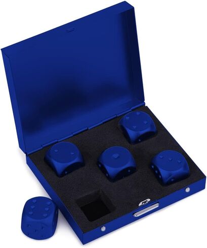 DS.DISTINCTIVE STYLE Aluminum Alloy Dice 5 Pieces 16mm Portable Metal Dices with Case 6 Sided Dice for Party Game in Saudi Arabia