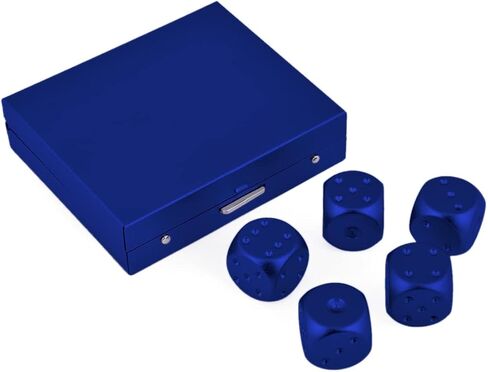 DS.DISTINCTIVE STYLE Aluminum Alloy Dice 5 Pieces 16mm Portable Metal Dices with Case 6 Sided Dice for Party Game in Saudi Arabia