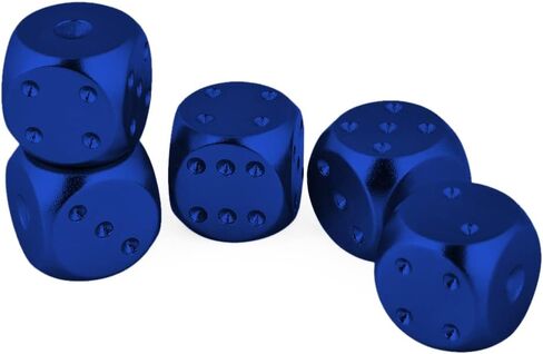 DS.DISTINCTIVE STYLE Aluminum Alloy Dice 5 Pieces 16mm Portable Metal Dices with Case 6 Sided Dice for Party Game in Saudi Arabia
