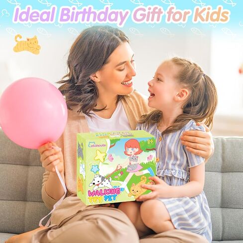 القط القط أفخم للأطفال مع المقود ، كيتي إلكتروني تفاعلي يسير ، ويزحف ، وتهزه ، هدية عيد ميلاد القط المحشو للبنين والبنات in Kuwait
