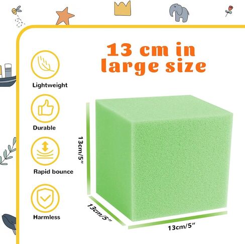 48pcs Foam Cubes 5 "x5" x5 "- مجموعة حفرة الرغوة ، وكتل التراص الناعمة للألعاب الداخلية ، والترامبولين ، والجمباز ، والباركور آند أكشن سبورت (الأخضر والزرقاء الفاتحة) in Kuwait