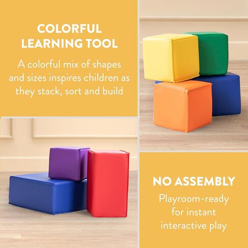 Jumbo Building Blocks, Foam Blocks, Assorted, 7-Piece in Saudi Arabia