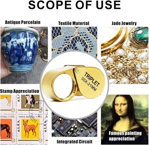 High Accuracy Diamond Tester and 2pc 30X Magnifying Glasses Professional Jeweler’Stool Kit Combo，for Novice and Expert - Diamond Selector 9V Battery Included(Diamond Testers) in Kuwait