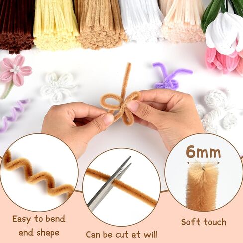 ASTARON 521 Pcs Pipe Cleaners Craft Set, 5 Colors Pipe Cleaners Bulk Pastel Chenille Stems for Craft Pipe Cleaner Flowers Making Kit with Floral Wires, Gardening Tape (Red Pink Series) in Saudi Arabia