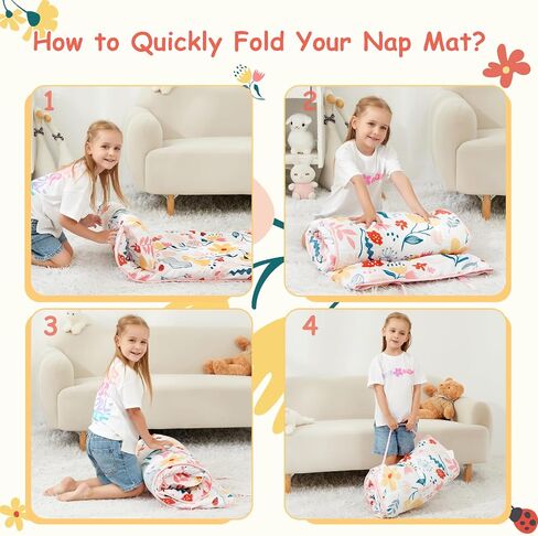 softan Toddler Nap Mat with Pillow and Blanket, Extra Large Rolled Napping Mats,Slumber Bags for Boys Girls,Easy to Roll up,Kids Sleeping Bag for Daycare, Preschool Travel Camping in Saudi Arabia