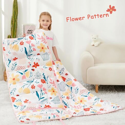softan Toddler Nap Mat with Pillow and Blanket, Extra Large Rolled Napping Mats,Slumber Bags for Boys Girls,Easy to Roll up,Kids Sleeping Bag for Daycare, Preschool Travel Camping in Saudi Arabia