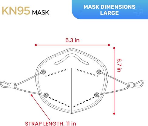 جيدًا قبل قناع الوجه القابل للتصرف KN95 | قناع ملفوف بشكل فردي مع حلقة أذن قابلة للتعديل - 10 عبوات. in Kuwait