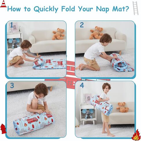 حصيرة قيلولة Softan Toddler مع وسادة وبطانية ، حصيرة قشور كبيرة متداخلة ، أكياس نوم للفتيان ، من السهل لفها ، حقيبة نوم للأطفال للرعاية النهارية ، مرحلة ما قبل المدرسة. in Kuwait