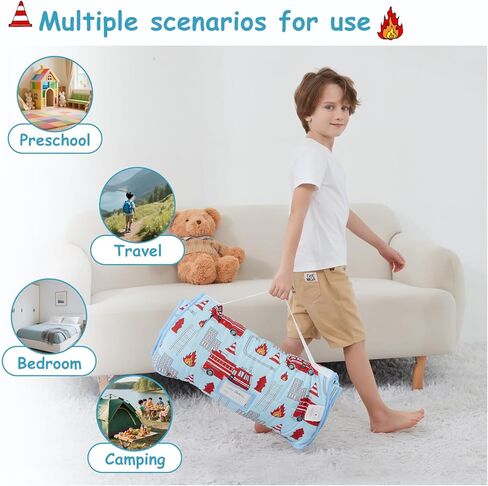 حصيرة قيلولة Softan Toddler مع وسادة وبطانية ، حصيرة قشور كبيرة متداخلة ، أكياس نوم للفتيان ، من السهل لفها ، حقيبة نوم للأطفال للرعاية النهارية ، مرحلة ما قبل المدرسة. in Kuwait