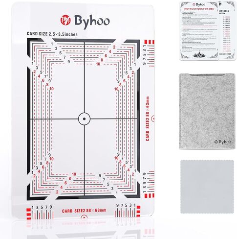 BYHOO CARLER TRAMERING KIT Professional Sports and Trading Card Trading Tool مع إطار مقوى 1.5 مم ، ونظام توسيط الدقة والزجاج المكبر ، مجموعة الدرجات المضادة للخلع لـ Pokemon/CCG in Kuwait