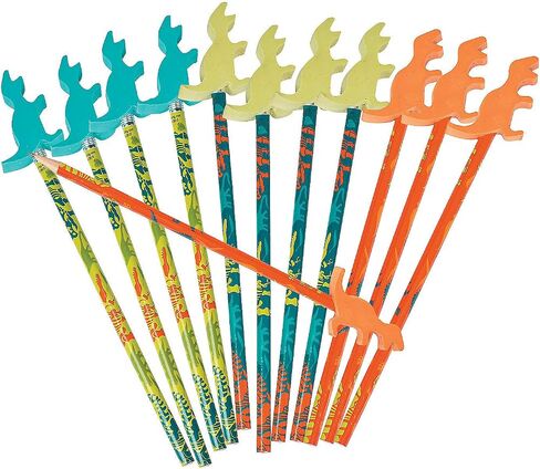 Fun Express - Dino Dig Pencils W/erasers for Birthday - Stationery - Pencils - Printed - Birthday - 12 Pieces in Kuwait