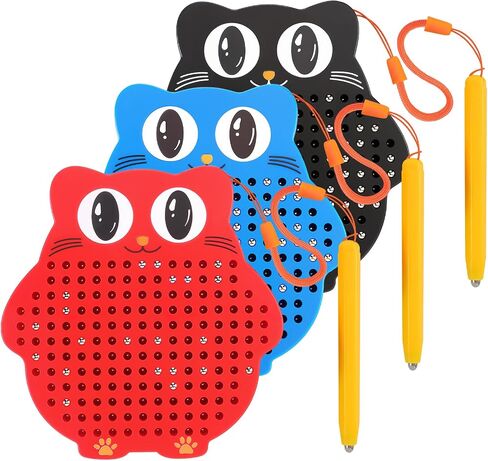 Soulchen 3 PCS Mini Magnetic Drawing Board Kit مع خرز وقلم مغناطيس القلم لطيف البومة السفر المغناطيسية لأنشطة ركوب السيارات in Kuwait