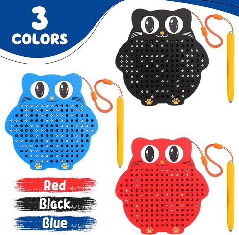 Soulchen 3 PCS Mini Magnetic Drawing Board Kit مع خرز وقلم مغناطيس القلم لطيف البومة السفر المغناطيسية لأنشطة ركوب السيارات in Kuwait