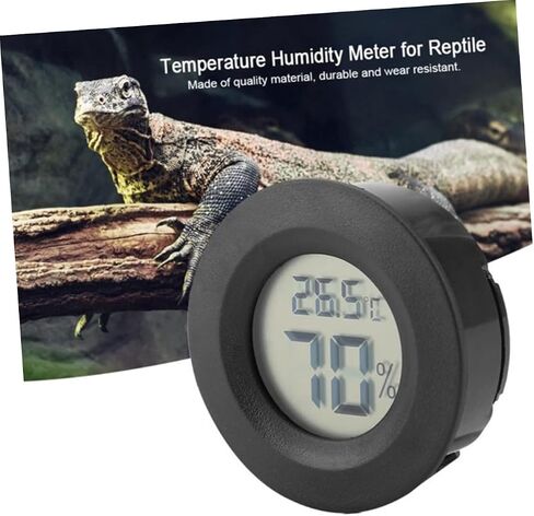 4Pc Digital Humidity and Temperature Gauge Embedded Acrylic Hygrometer for Reptile Pets Compact Humidity Monitor for Home Use Black in Saudi Arabia