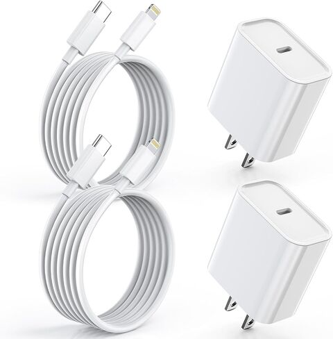 شاحن iPhone سريع، شاحن حائط USBC سريع بطول 10 أقدام 【معتمد من Apple MFi】عبوة من قطعتين بقدرة 20 وات PD USB C شاحن سريع + كابل شحن سريع لايتنينج بطول 10 أقدام لهاتف iPhone 14/Pro/Pro Max/Plus/13/12/11/XS/XR/X /اى باد in Kuwait
