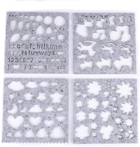 Qiilu Needle Coulting Stencilsfting Tools 7pcs تعيين إبرة DIY المزيج المزيج من القالب المبتدئ الأداة الإبرة مجموعة الإبرة طقم مشاعر زين in Saudi Arabia